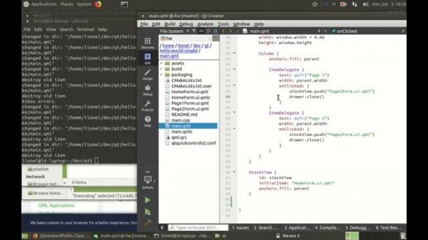 QML Live Preview application demo desktop and mobile