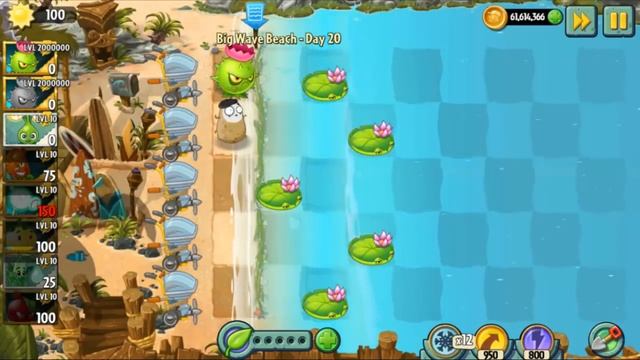PvZ2 - Homing Thistle Upgraded to LvL 2000000! (Android and IOS) - Gameplay - 6.4 смотреть онлайн