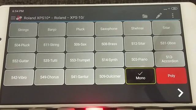 Roland XPS10 Mobile Application Patch change Midi Commander Mono Poly setting through Mobile смотреть онлайн