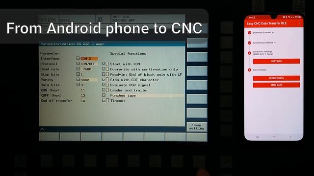 Easy CNC Data Transfer BLE - Android in action смотреть онлайн