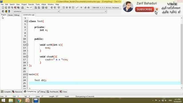 c++ oop in pashto # 63 constructor-1 смотреть онлайн