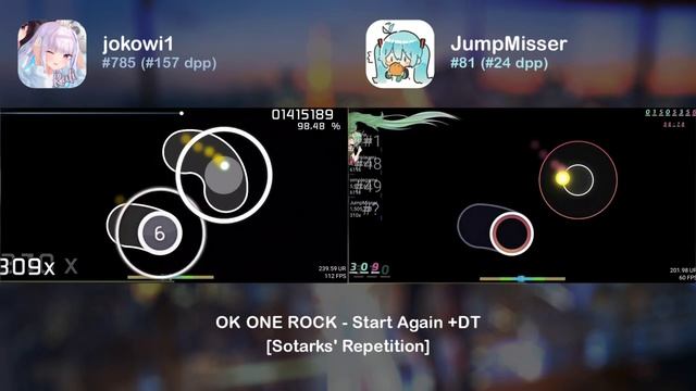 Rafi🇮🇩 vs Tokunami🇲🇾 | ONE OK ROCK - Start Again [Sotarks' Repetition] +DT | osu!droid смотреть онлайн
