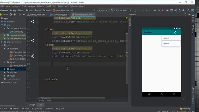How to Create Submenu in Android Studio || *Advance Android * смотреть онлайн