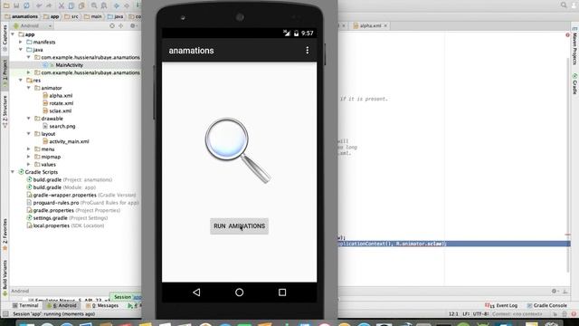 android animation scale الؤثرات التكبير والتصغير | android 62 دورة اندرويد смотреть онлайн