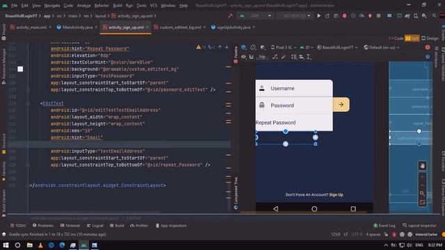 Attractive Sign Up Screen Design Android Studio | part 4 | Constraint Layout смотреть онлайн