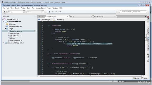 30. Display Game Over Message - Build 2048 puzzle game in Unity 3D смотреть онлайн