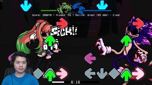 MONIKA.EXE VS SONIC.EXE, PERTARUNGAN ANTAR CREEPYPASTA!! | Friday Night Funkin смотреть онлайн