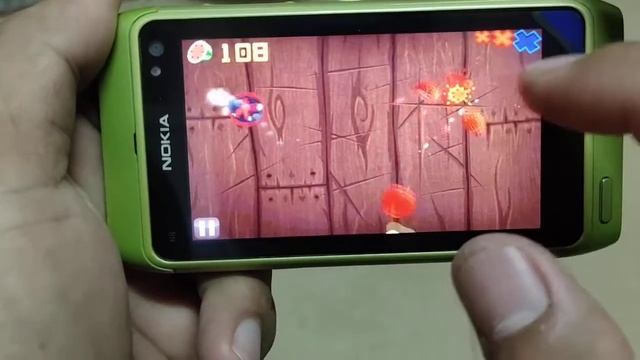 Nokia N8 Symbian version Play HD Game Fruit Ninja 2021 смотреть онлайн