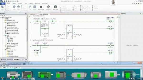 Proficy Machine Edition & Proficy HMI Workbench how to create the program start_stop motors sequence