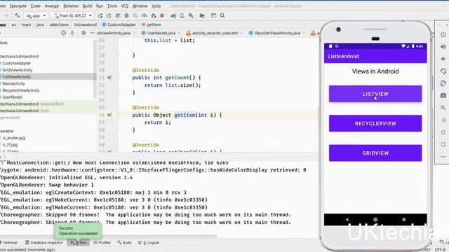 RecycleView in Android | GridView in Android |Creating List Recycler Grid View Layout (Part 3) смотреть онлайн
