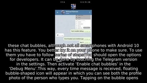 How to use Telegram chat bubbles?