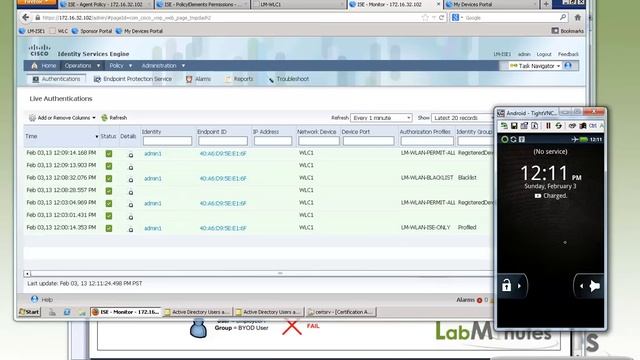 LabMinutes# SEC0052 - Cisco ISE 1.1 BYOD (Part 3) - Wireless Onboarding Single SSID Testing смотреть онлайн