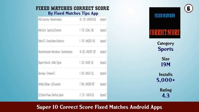 Super 10 Correct Score Fixed Matches Android Apps смотреть онлайн