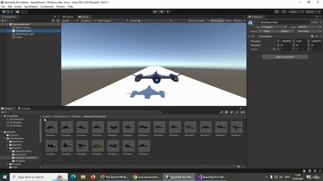 Spaceship game in Unity 1 -Adding Spaceship смотреть онлайн