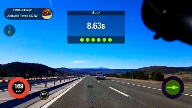 Alfa Romeo 147 1.9 16v jtdm Q2 100-200 dragy test смотреть онлайн