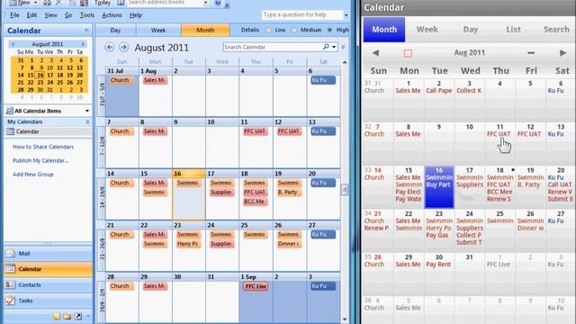 Live Demo: Sync Outlook Client with Android Mobile using VCOrganizer Pro (WiFi) смотреть онлайн