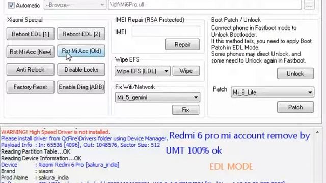 REDMI 6 PRO Mi account Remove BY UMT 100% ok смотреть онлайн