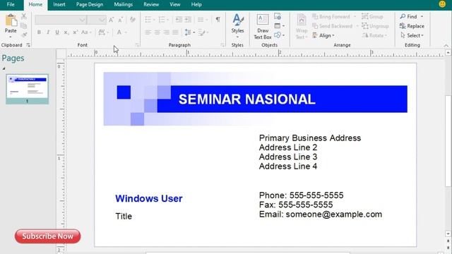 Microsoft Publisher - Membuat Kartu Nama (Business Cards) #1 смотреть онлайн