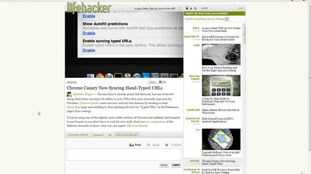 Chrome Canary Now Support Manually Sync Typed Omnibar URLs! Coming To Google Chrome 14 Soon? смотреть онлайн