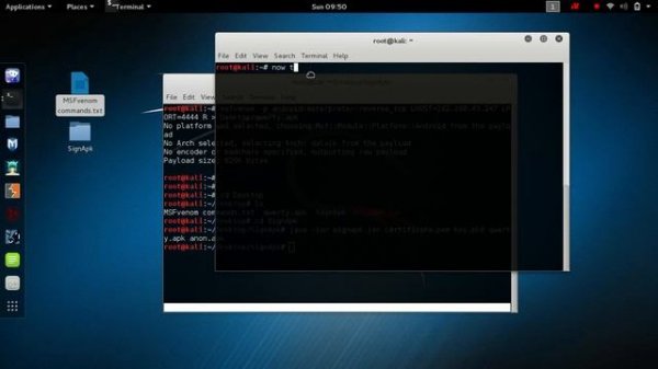 Demo to make a malicious apk in Kali linux