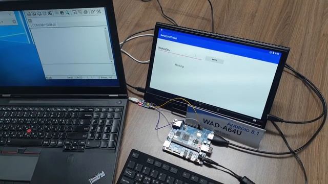 Testing UART on WAD-A64U board running Android 8.1 OS. смотреть онлайн