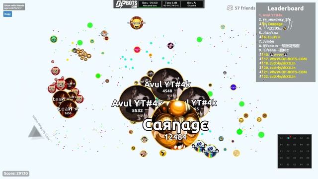 AGAR.IO SERVER TAKEOVER WITH BOTS AND MY SUBSCRIBERS #2 || OP-BOTS.COM смотреть онлайн