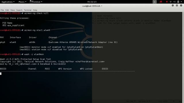 Cracking WIFI using Kali 2.0 and Reaver 1.5.2 смотреть онлайн