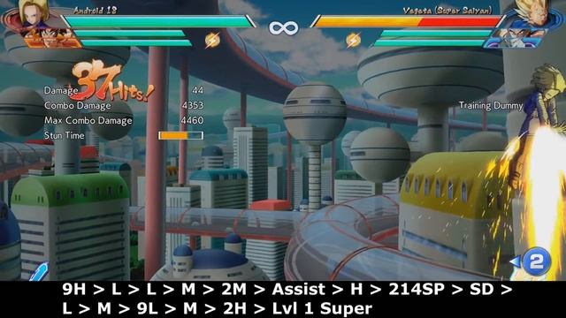 Dragonball FighterZ Android 18 Combos Easy to Advanced смотреть онлайн