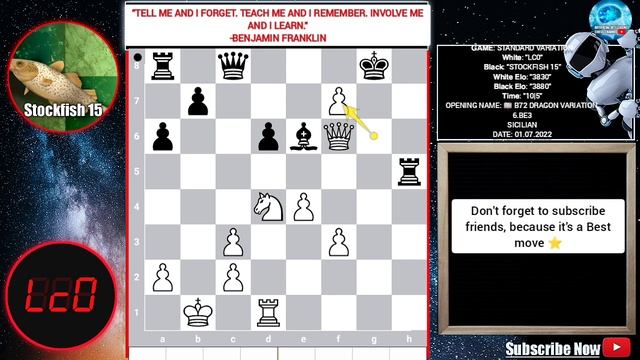 Leelazero played brilliant move against Stockfish 15 !! Dragon variation sicilian defense смотреть онлайн