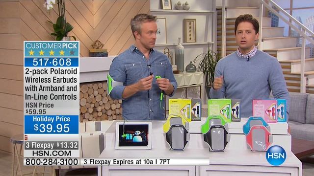 Polaroid 2pk Wireless Stereo Earbuds with 2 Armbands смотреть онлайн