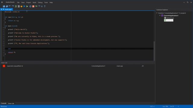 Avalon Studio - Creating a C++ Console Application смотреть онлайн