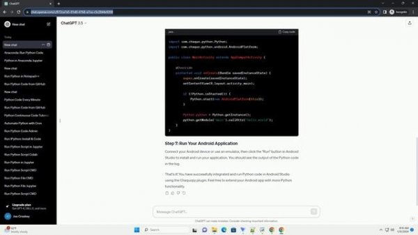 how to run python code in android studio
