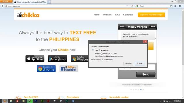 Working Chikka Messenger v.5 on a Windows 8 PC смотреть онлайн