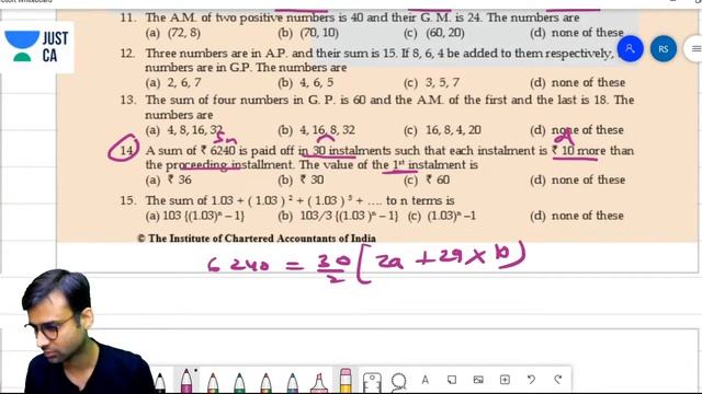 Geometric Progression | Part - 9 | JUST CA Foundation | CA Rajgopal Sanghi. смотреть онлайн