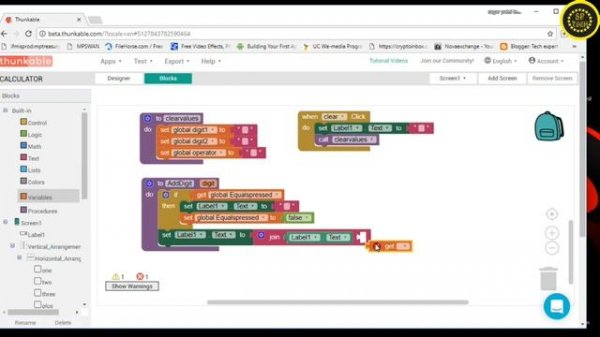 How to make calculator app by thunkable part 2 ||