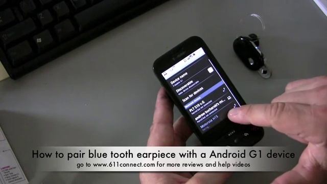 How to pair up Bluetooth headset up with G1 Android Google phone смотреть онлайн