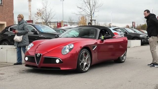 246K € Alfa Romeo 8C Spider (Auctioned at RM Sotheby's) | Start Up + Driving + Carporn | Munich смотреть онлайн