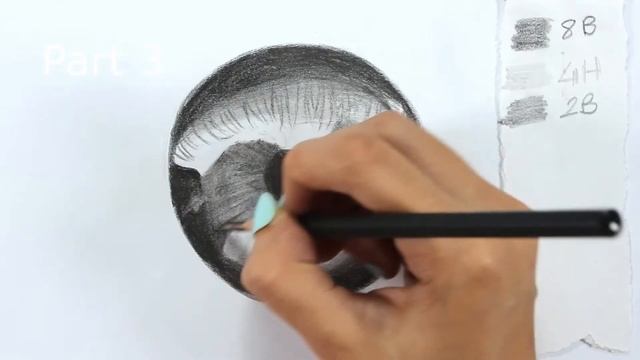 Charcoal Portrait Drawing -Human Face and Parts - Pupil Drawing смотреть онлайн
