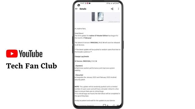 Realme GT Master Edition New Update C.14 March 2023 - Realme UI 4.0 Android 13 Stable Update Date смотреть онлайн