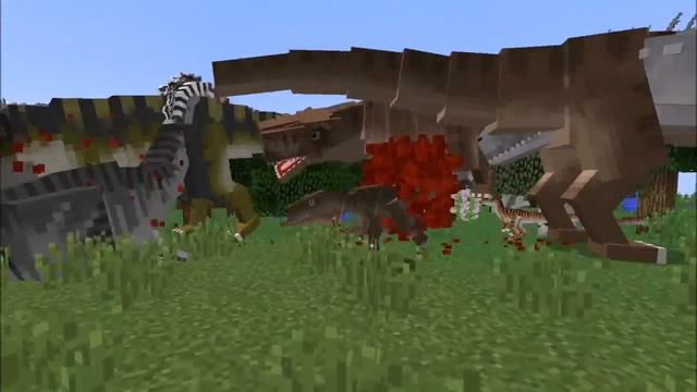 Minecraft 1.8 Jurassic World 2.0 Mod INDOMINUS REX VS T-REX! смотреть онлайн