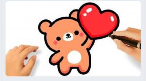 КАК ЛЕГКО НАРИСОВАТЬ МЕДВЕЖОНКА ТЕДДИ В СТИЛЕ КАВАИ 🧸❤️