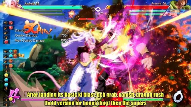 Lets learn DBFZ! - Android 21's practical touch of death combo смотреть онлайн