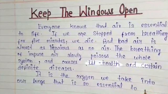 Keep The Window Open Essay In English | Keep The Window Open paragraph | Keep The Window Open Speec смотреть онлайн
