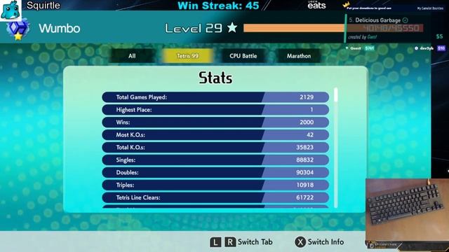 Tetris 99 - 2000+ WINS! 50 Win Streak смотреть онлайн