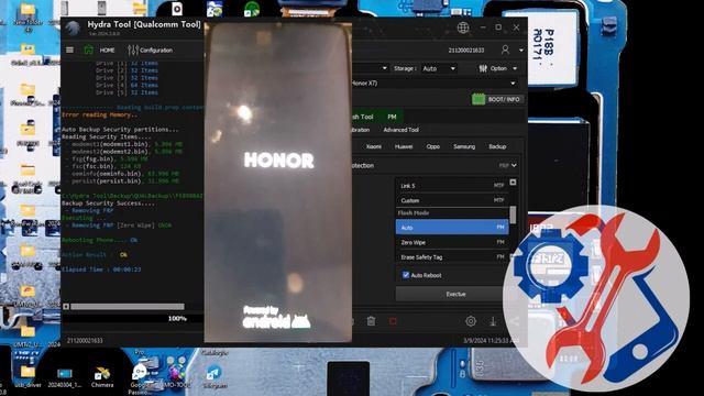 HONOR X7 CMA-LX2 FRP BYPASS ANDROID 13 DONE BY HYDRA TOOL @djibgsm@djibgsm