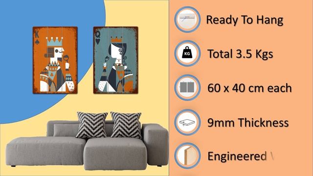 VINOXO Modern King Queen Wall Art Set Decor смотреть онлайн