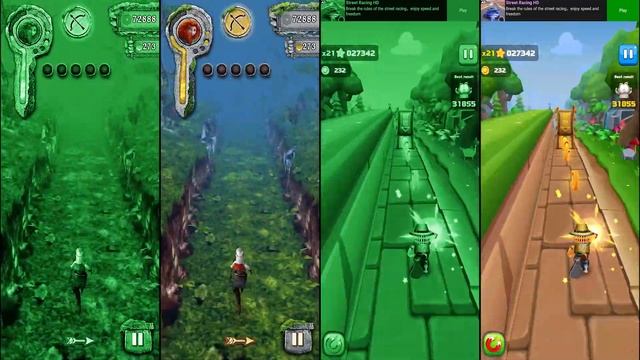 Temple Run Brave Vs Garfield Rush Green Vs Original - Endless Run Game Play Android iOS смотреть онлайн