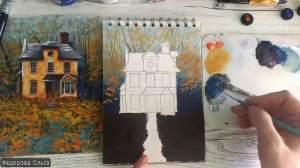 Акрил. Осенний сад