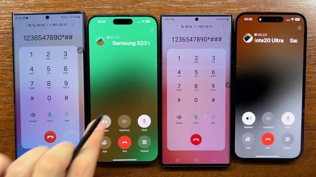 Samsung S23U & Note 20U Outgoing Call vs iPhone 15 PM & 14 PM Incoming Calls. Android 14, 13, iOS 1 смотреть онлайн