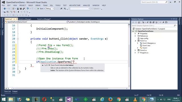 81- Open One Instance Of Form in C# смотреть онлайн